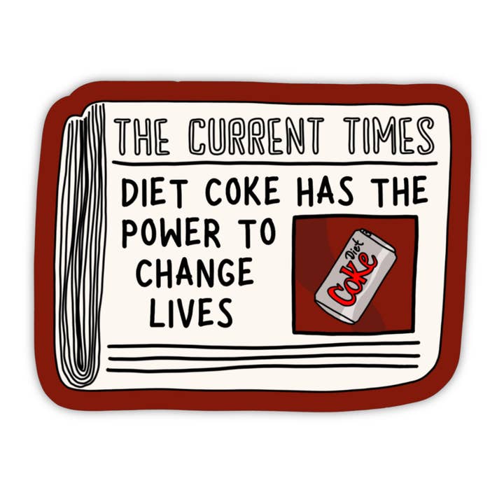 Diet Coke Newspaper Sticker for wholesale by Olive Street Collective