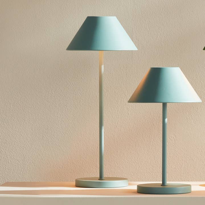 Napa Home & Garden - Wholesale Accent/Desk Lamp - Cordless Portable LED Lamp, Metal Shade, 14", Blue