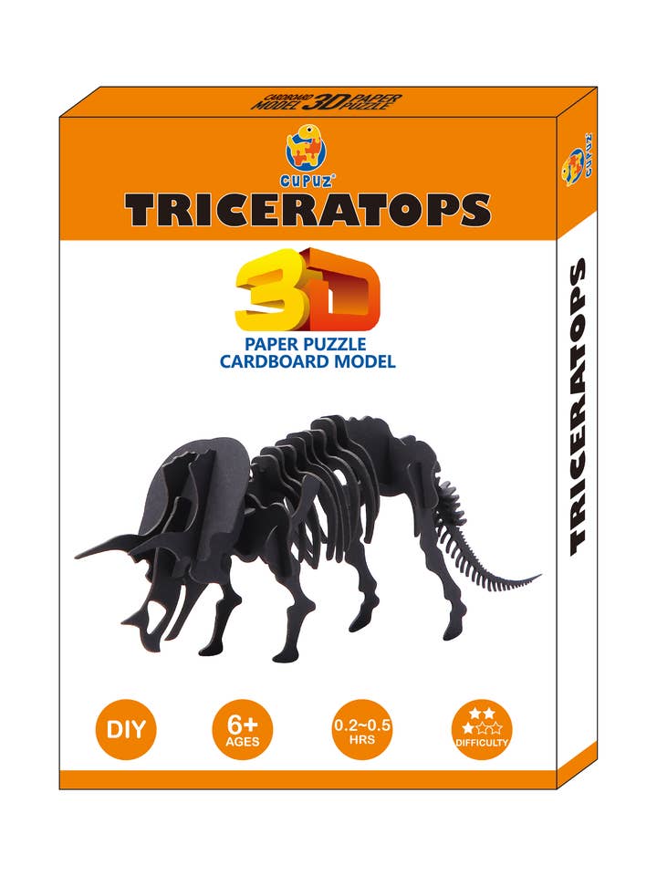 Kit carta 3D scheletro di dinosauro Triceratopo per la vendita all'ingrosso da parte di Go on make me