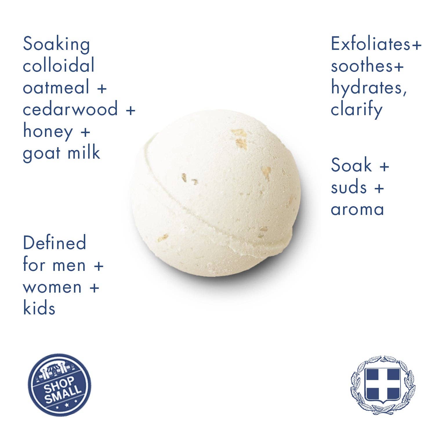 Manos Soap Co. - Wholesale Bath Bomb/Fizz - Oatmeal Milk Honey Bath Bomb2