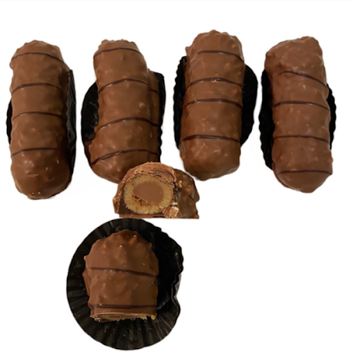 Fitapra® – Doces cobertos de chocolate por atacado – Rolinhos de nougat de maçapão0