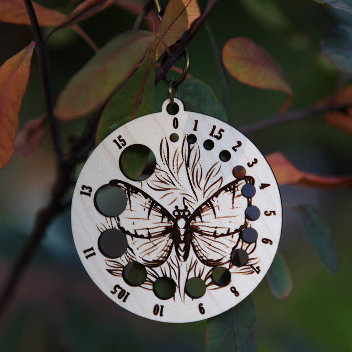 Maple Wood Knitting Needle Gauge with Bronze Clasp for wholesale by Sunrise Grove