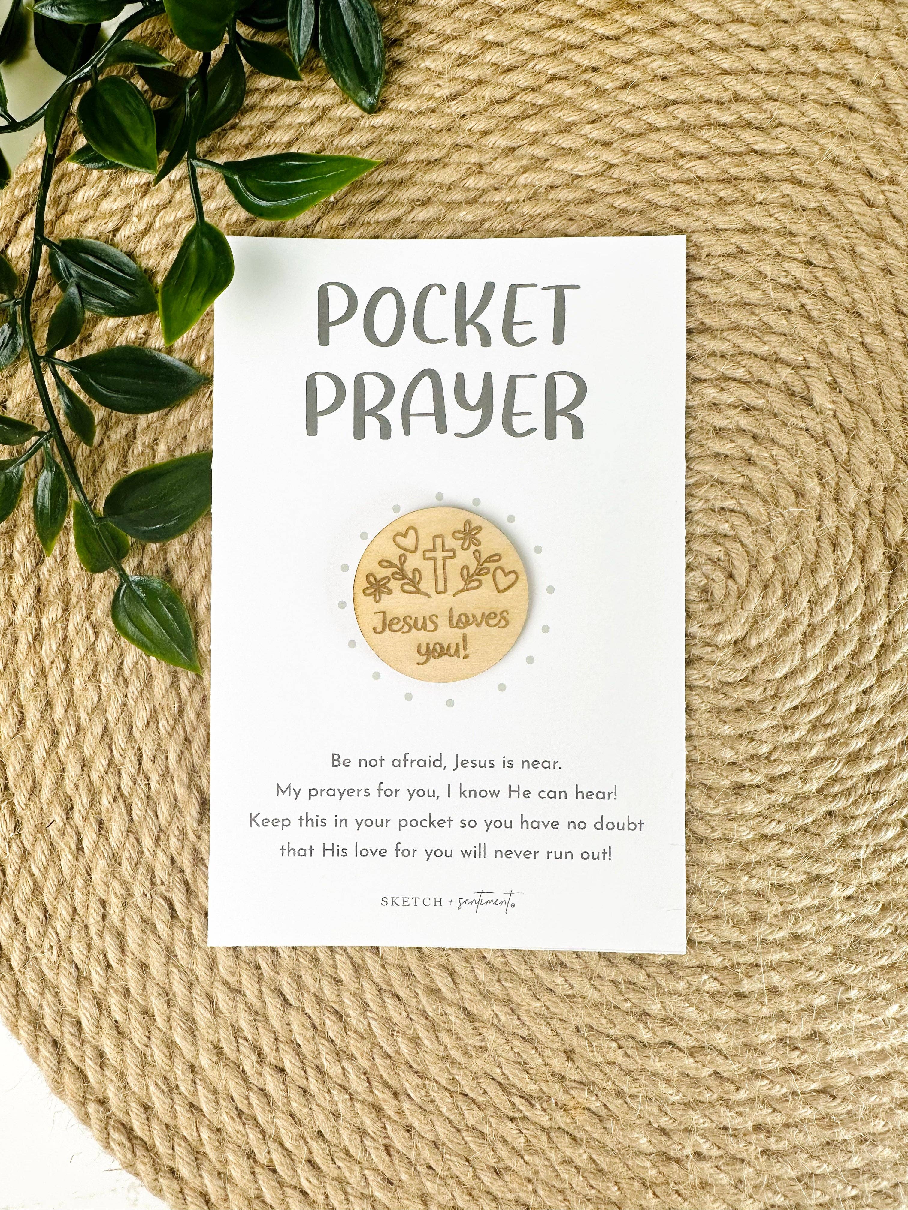 Sketch + Sentiment - Wholesale Keepsake Coin/Token - Jesus Loves You Pocket Prayer, Pocket Hug, Christian Token2