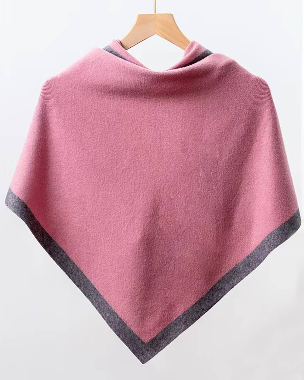 Fennco Styles - Wholesale Omslagdoek - Dames - Driehoekige omslagdoek van kasjmiermix met contrasterende randen4