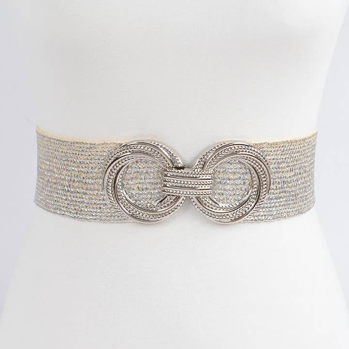 Double Metal Buckle Elastic Belt for wholesale by 3AM BY H&D ACCESSORIES