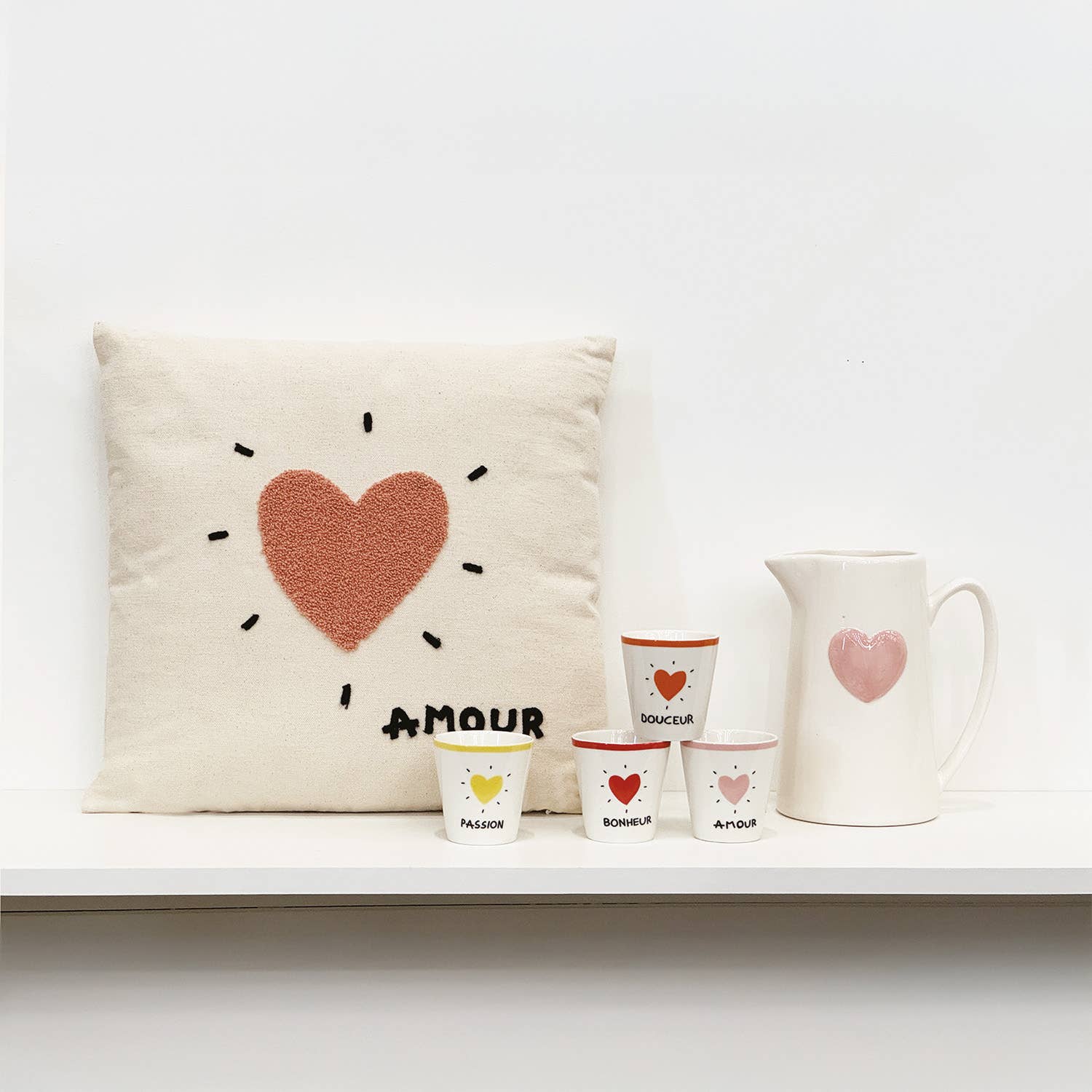 Opjet Paris - Wholesale Drinking Glass/Cup - Set of 4 love heart tumblers D6.3 H7.2cm2