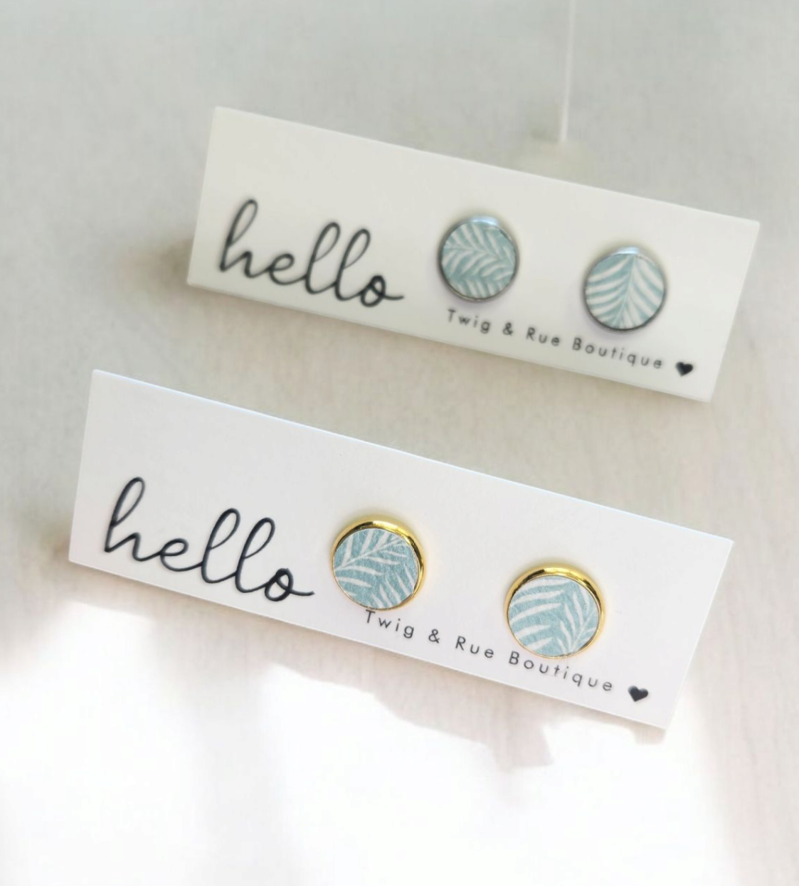 Twig & Rue boutique – Brincos de pino por atacado – Alças de botão em couro | Coleção de padrões4