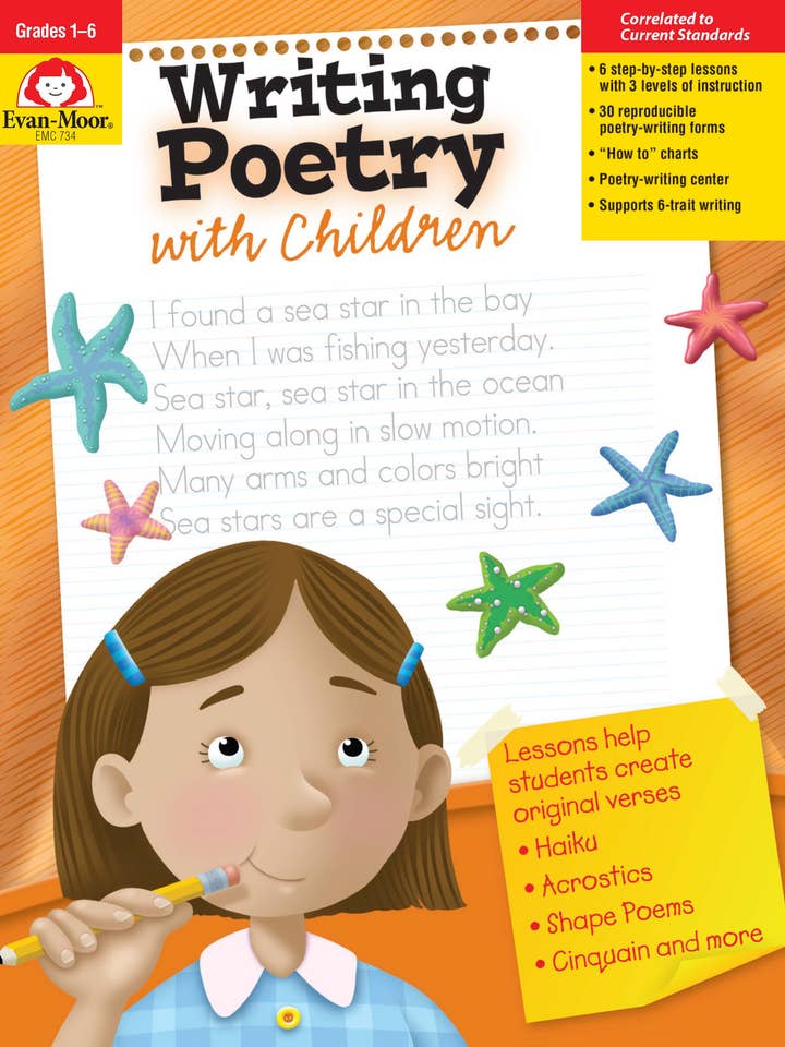 Écrire de la poésie avec des enfants de la 1re à la 6e année : ressource pour les enseignants pour la vente par Evan-Moor Educational Publishers