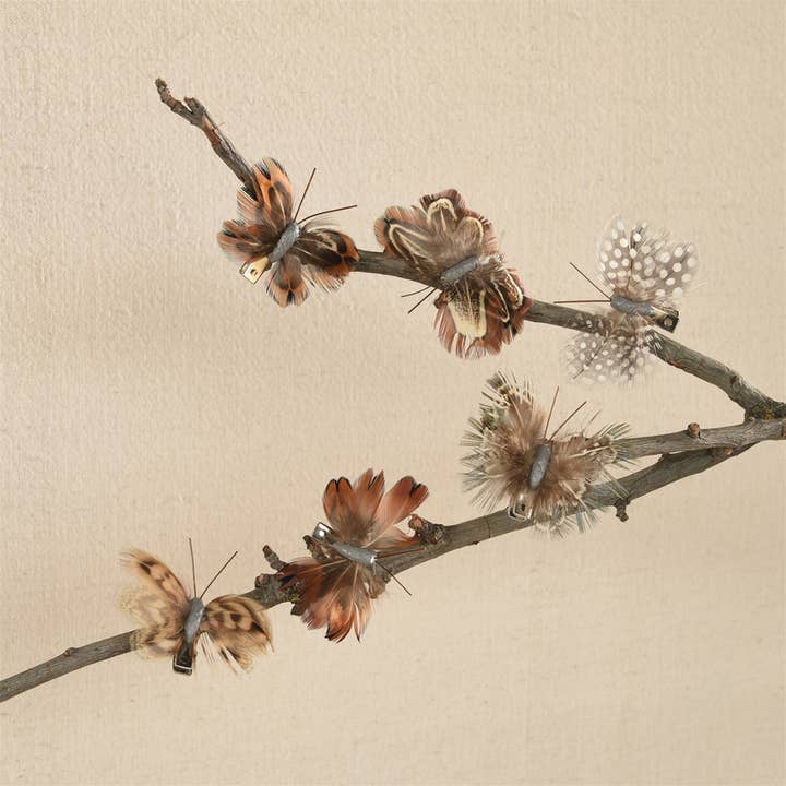 HomArt - Wholesale Decorative Tabletop Object - Mini Butterflies on Clips, Feather - Box of 12, Assorted2