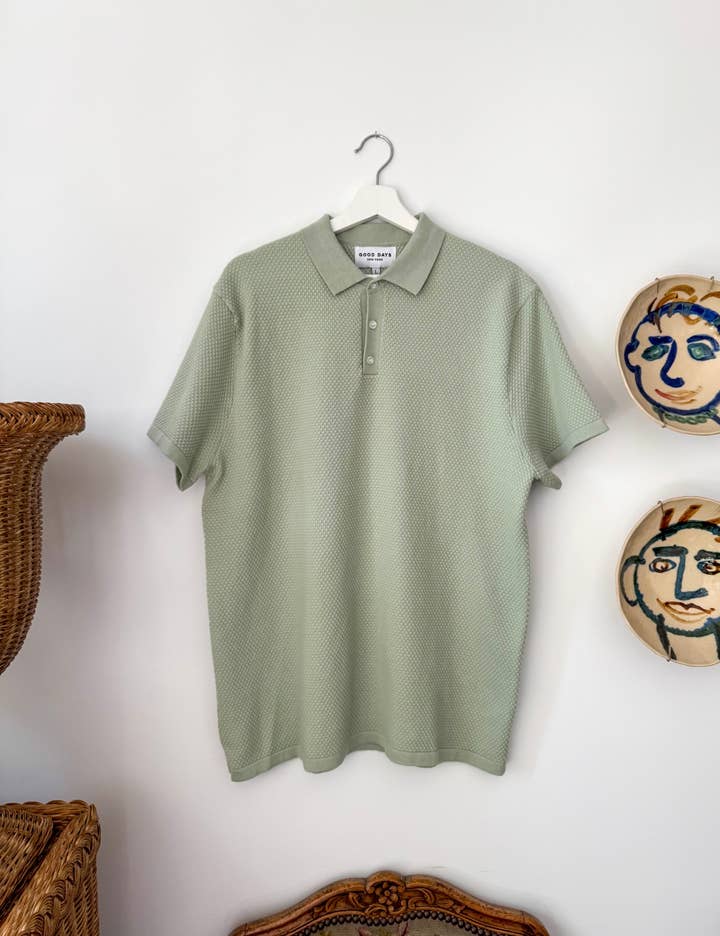 Good Days - Wholesale Polo - Unisex - Harbor Knit Polo - Sage8