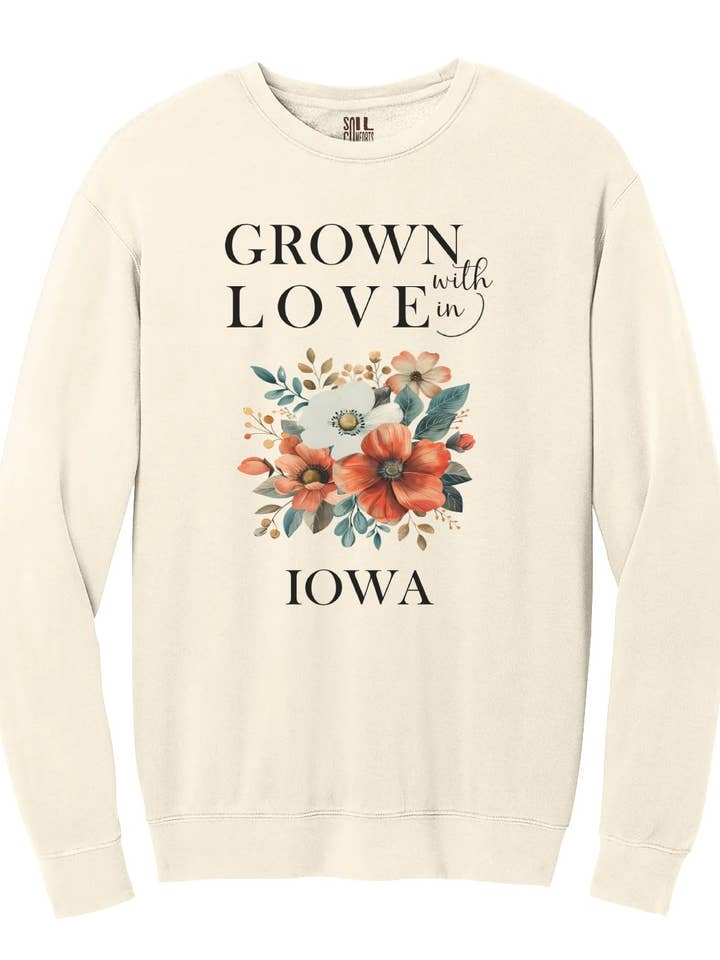 Iowa Wildflower Sweatshirt for wholesale by Soil Comforts