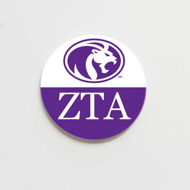 University of North Alabama Zeta Tau Alpha Gameday Button for wholesale by Good Vibez Collegiate