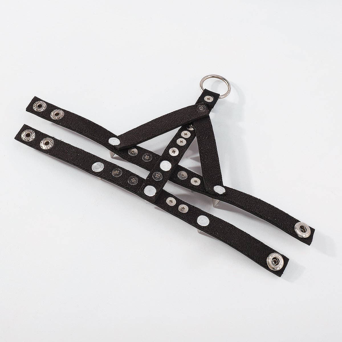 Black Punk Rivet Finger Bracelet B3842 for wholesale on Faire8