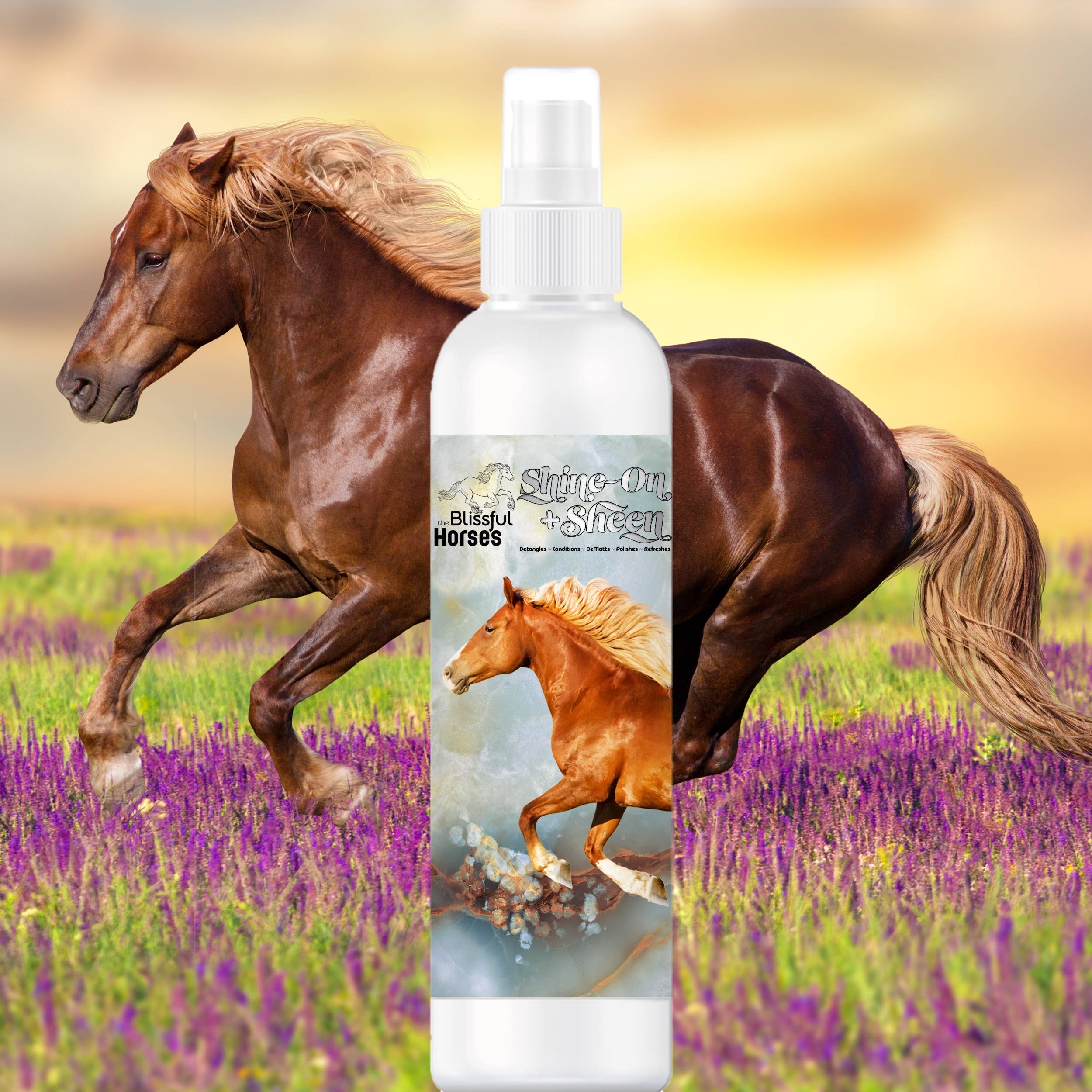 The Blissful Dog - Vente Produit de toilettage – chien - Spray Brillance et Éclat Shine-On+Sheen pour Chevaux The Blissful Dog3