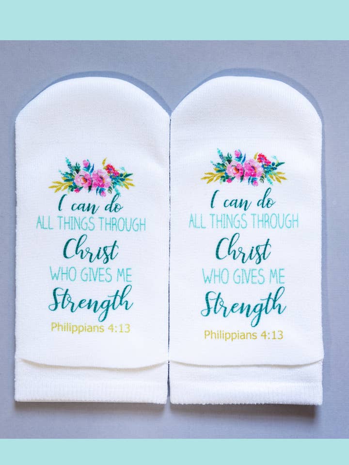 Phil 4:13 - I Can Do All Things Through Christ for wholesale by Standing on the Word socks