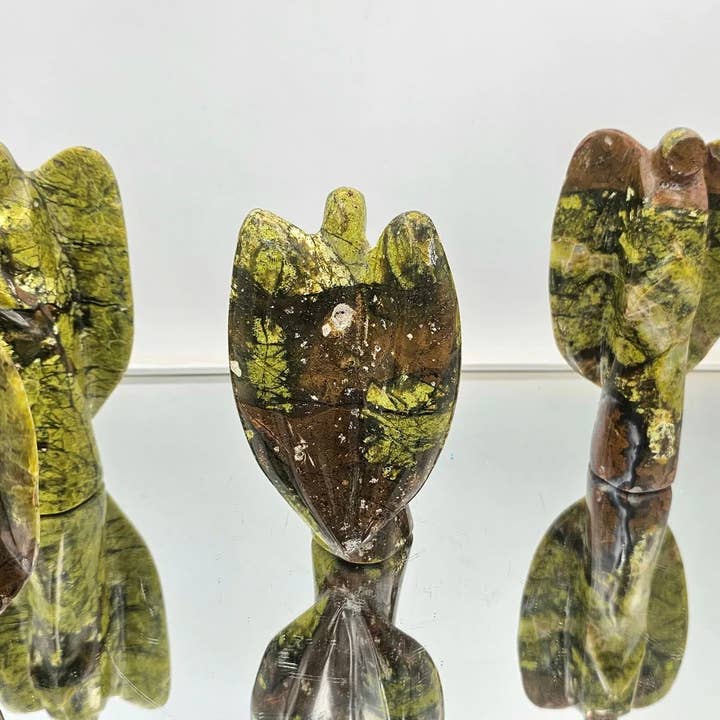 Distinction Crystals - Wholesale Spiritual Stone/Crystal - Large Green Opal Crystal Angel Carving