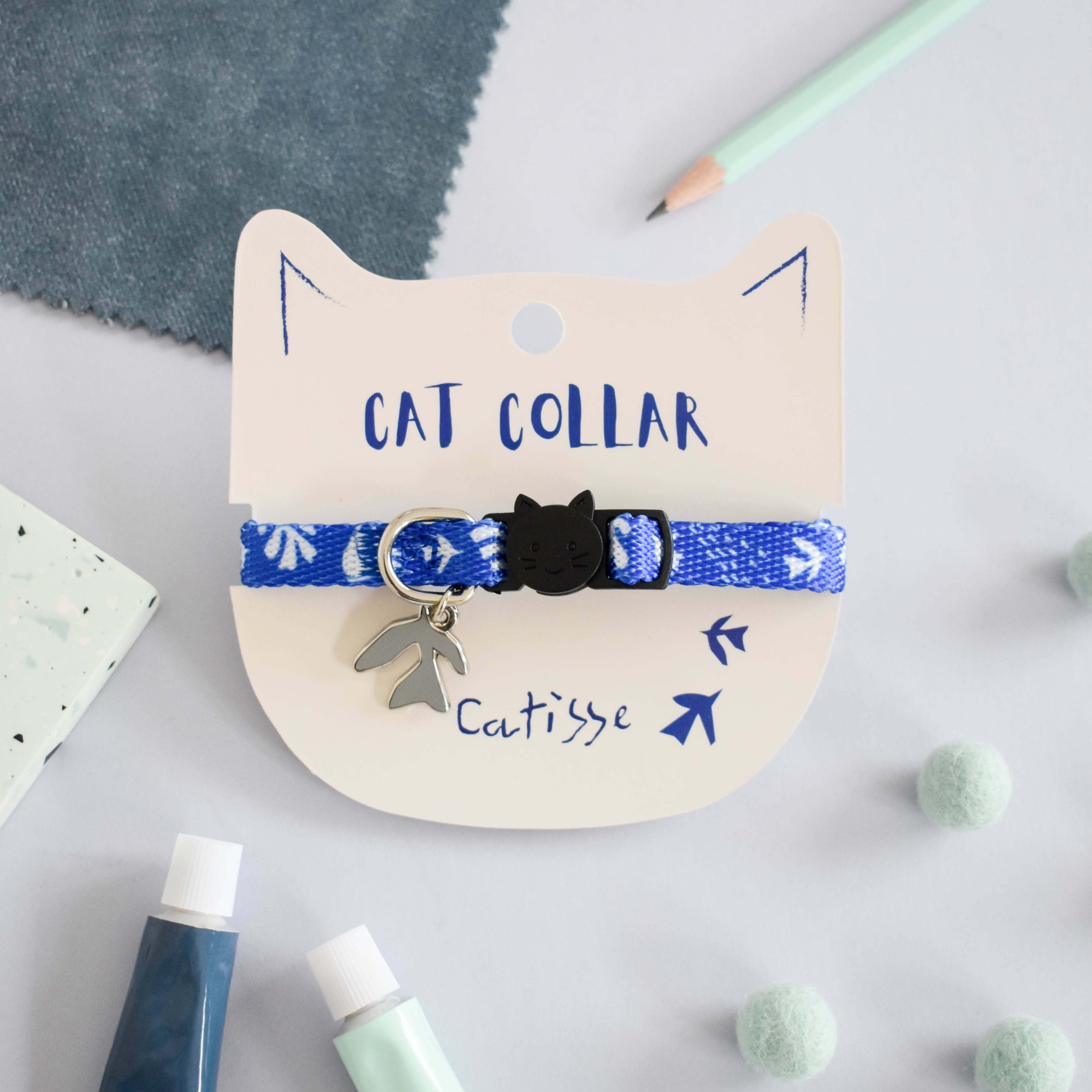 Niaski - Feline Fine Art (USA DUTIES PAID) - Wholesale Pet Collar - Cat - Henri Catisse Artist Cat Collar