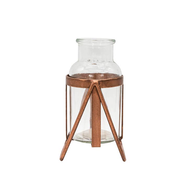 Foreside Home & Garden - Wholesale Vase - Mara Glass Bud Vase Rust Copper