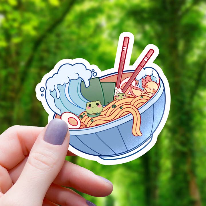 Mimic Gaming Co - Wholesale Sticker - Frog and Axolotl Ramen Sticker - 3"