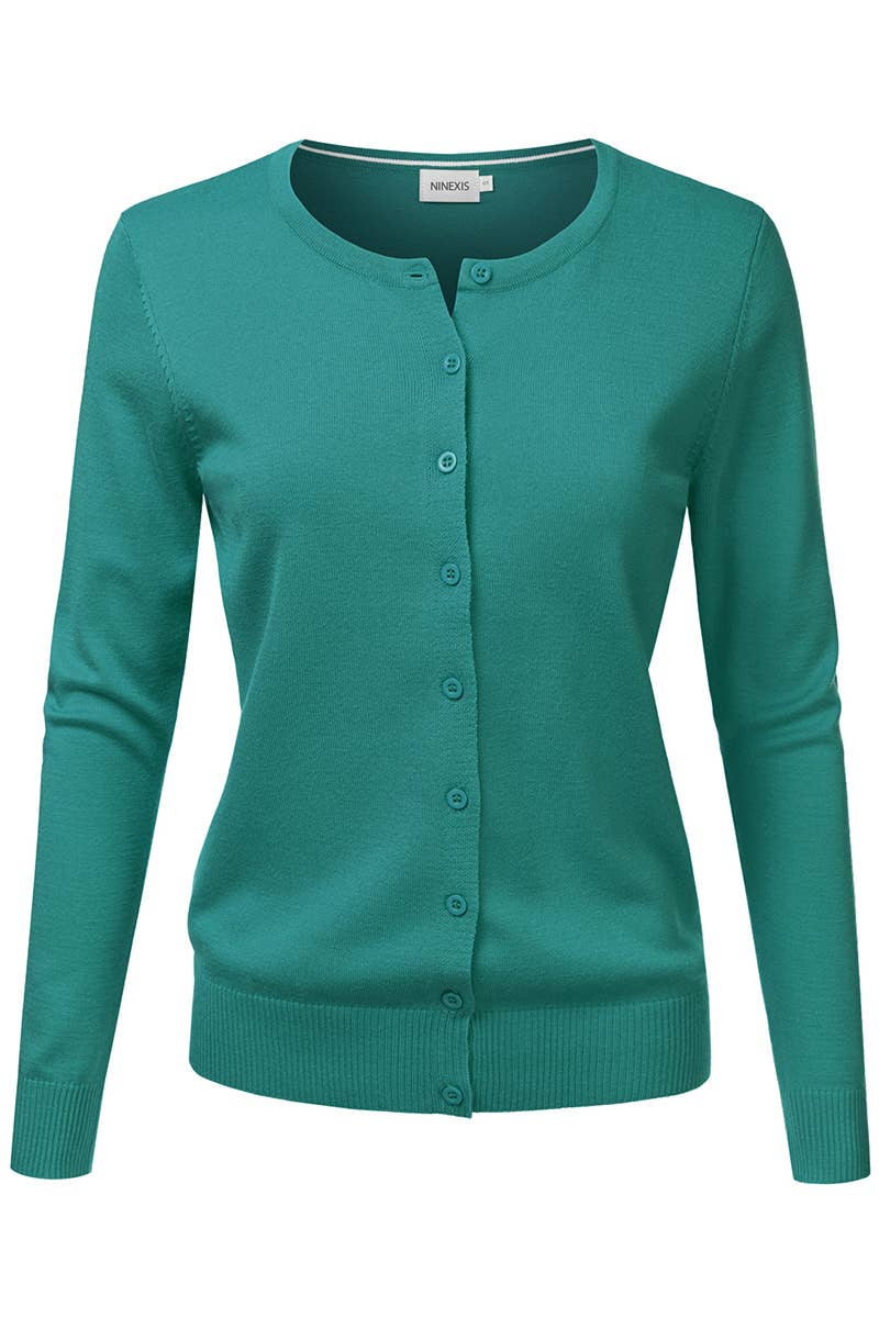 NINEXIS - Vente Cardigan – femme - AWOCAL310_Chandail à manches longues en tricot doux boutonné29