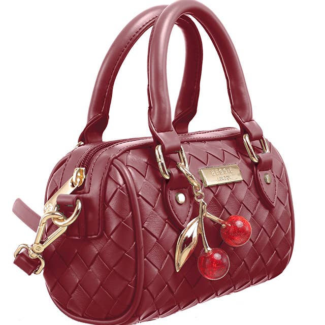 Bessie London - Wholesale Crossbody Bag - Women's - MINI WEAVE BARREL CROSSBODY BAG17