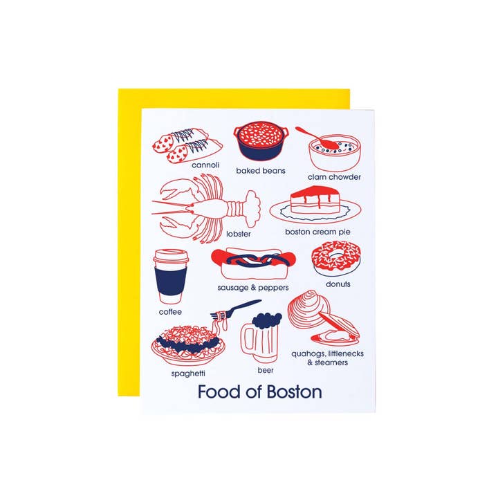 Maptote - Wholesale Everyday Greeting Card - Boston Foodie Greeting Card