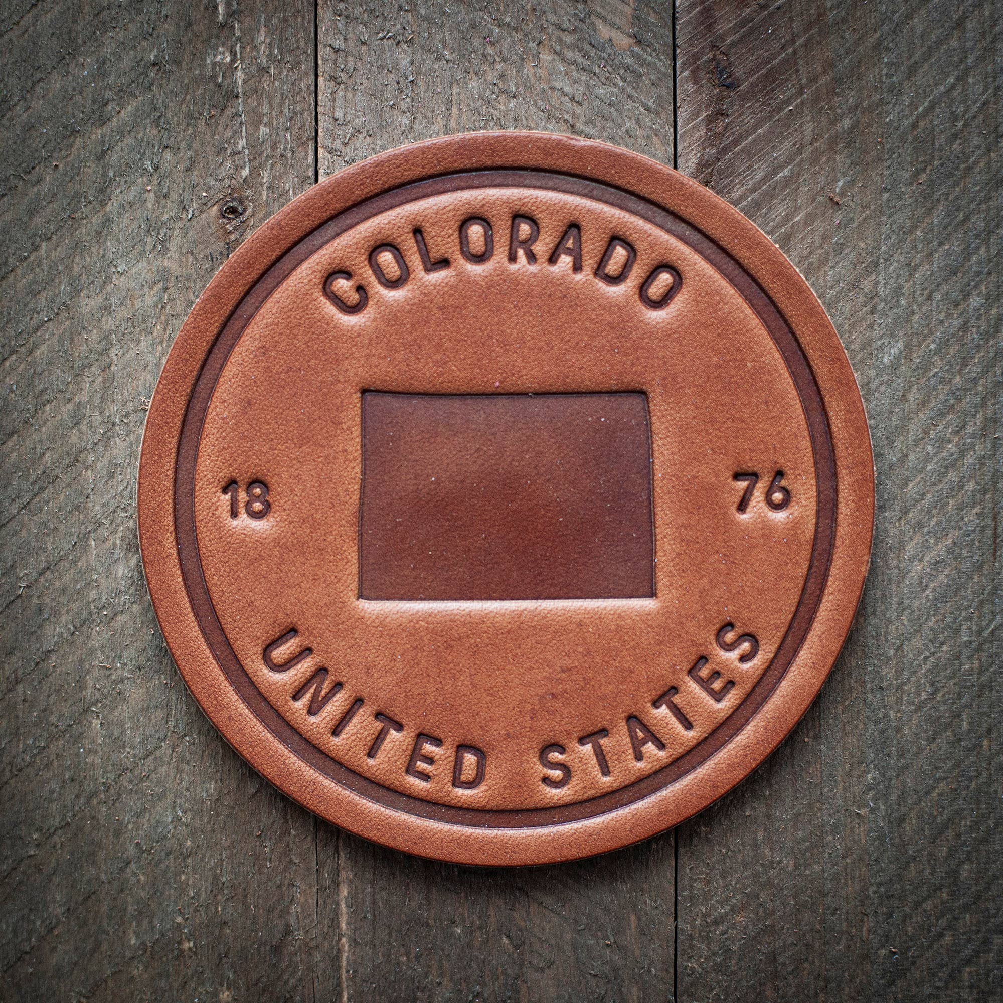 Sugarhouse Leather - Wholesale Coasters - Colorado State Silhouette Leather Coaster
