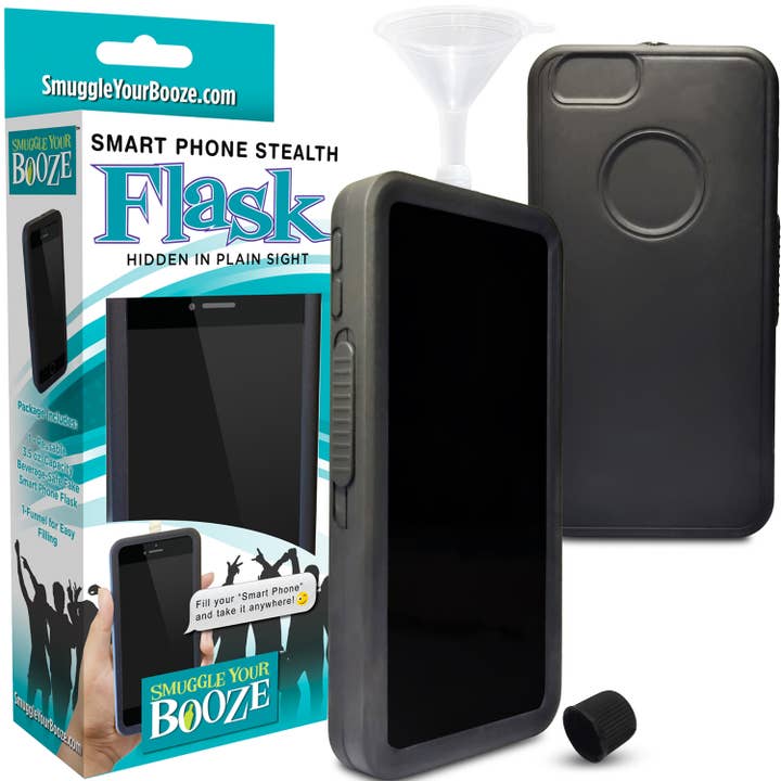Smuggle Your Booze - Wholesale Gag Gift/Novelty Gift - Smart Phone Flask With Funnel 4 oz
