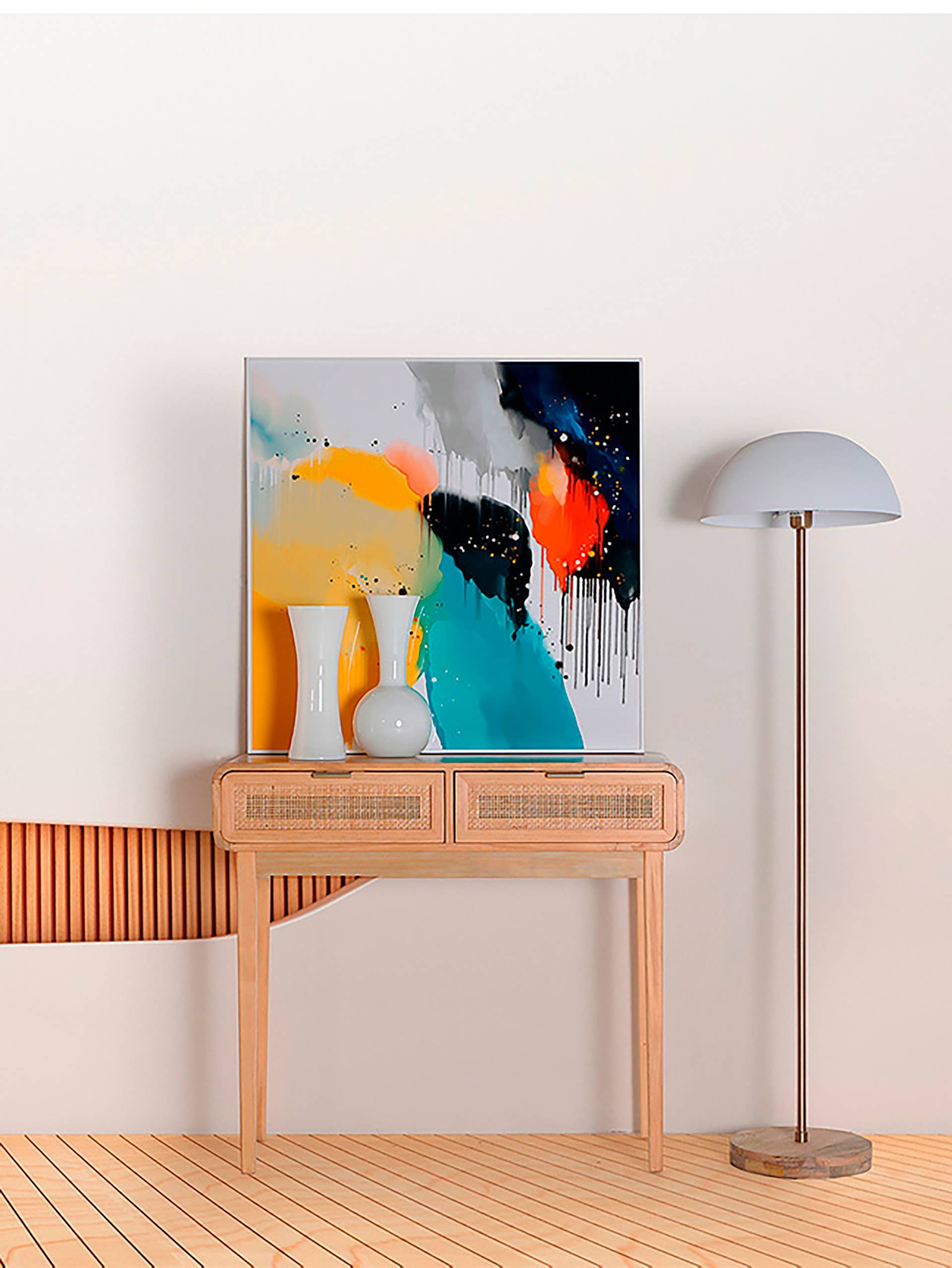 Kodu Home Design - Venta al por mayor Conjunto de galería de pared - Juego de Dos Cuadros de Madera Dm, Multicolor,80x801