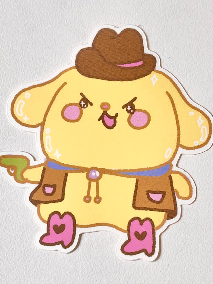 Cowboy Puppy Sticker for wholesale by Ugly Plants