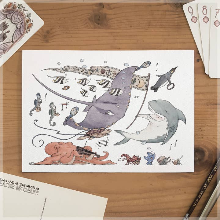 Winterparade - A5 Kunstdruk voor wholesale door Erlenmeyer Art