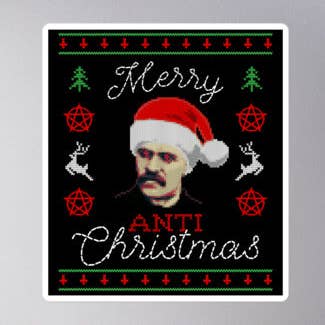 Nietzsche: Merry Anti-Christmas - Adesivo per la vendita all'ingrosso da parte di The Philosopher's Shirt