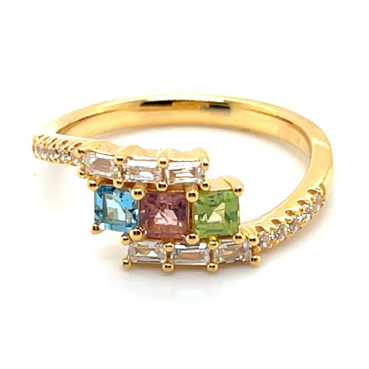 Pastel Spark Zilveren Ring voor wholesale door Blue Star Gems NY