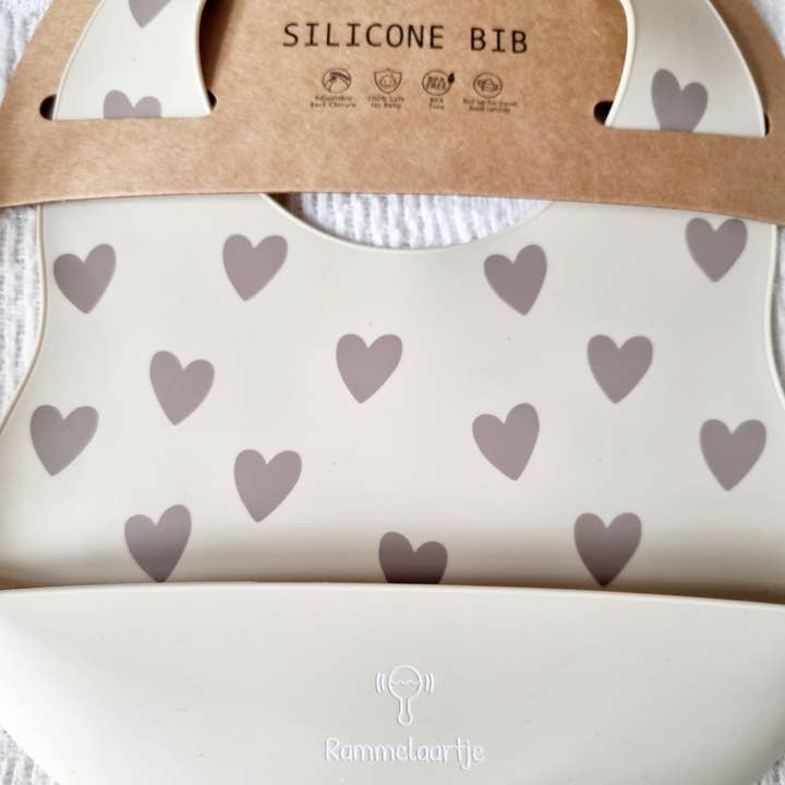 Rammelaartje - Vendita all'ingrosso Tovagliette - Piastra in silicone con vassoio a forma di cuori - Beige