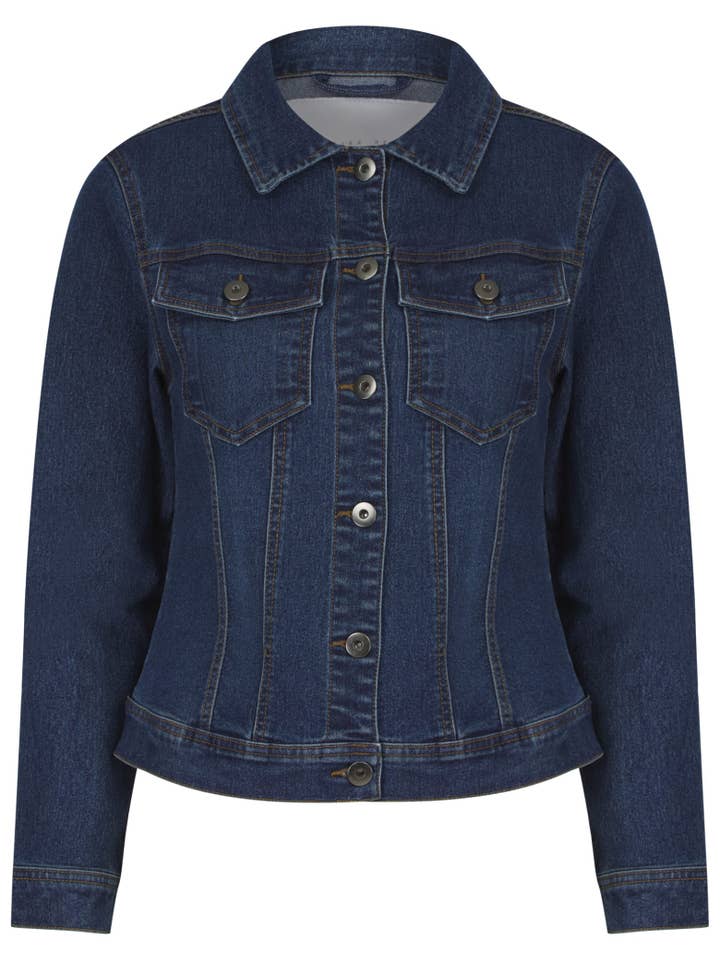 Kurt Muller – wholesale Denim jacket – Women's – Kurt Muller Mid Denim Cotton Stretch Jacket4