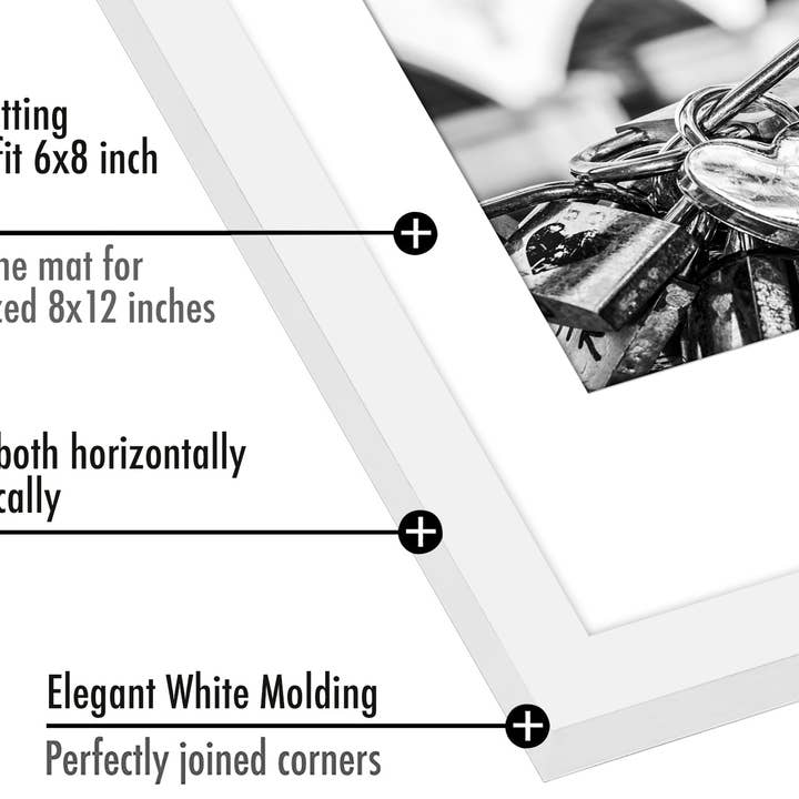 Americanflat - Wholesale Picture Frame - Americanflat Picture Frame with Mat Slim Molding (5 Pack)112