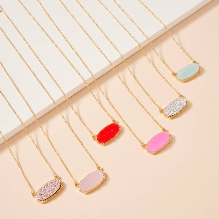 Lilla Haven - Wholesale Pendant/Charm Necklace - Druzy Stone Charm Short Necklace