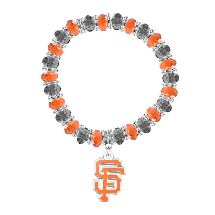Bracelet perlé bicolore des Giants de San Francisco de la MLB pour la vente par Simran International