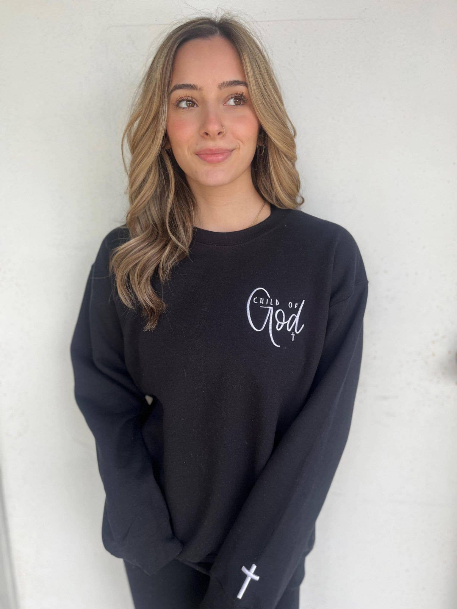 Adelle Linen - Wholesale Sweatshirt - Women's - Child of God Embroidered Sweatshirt8