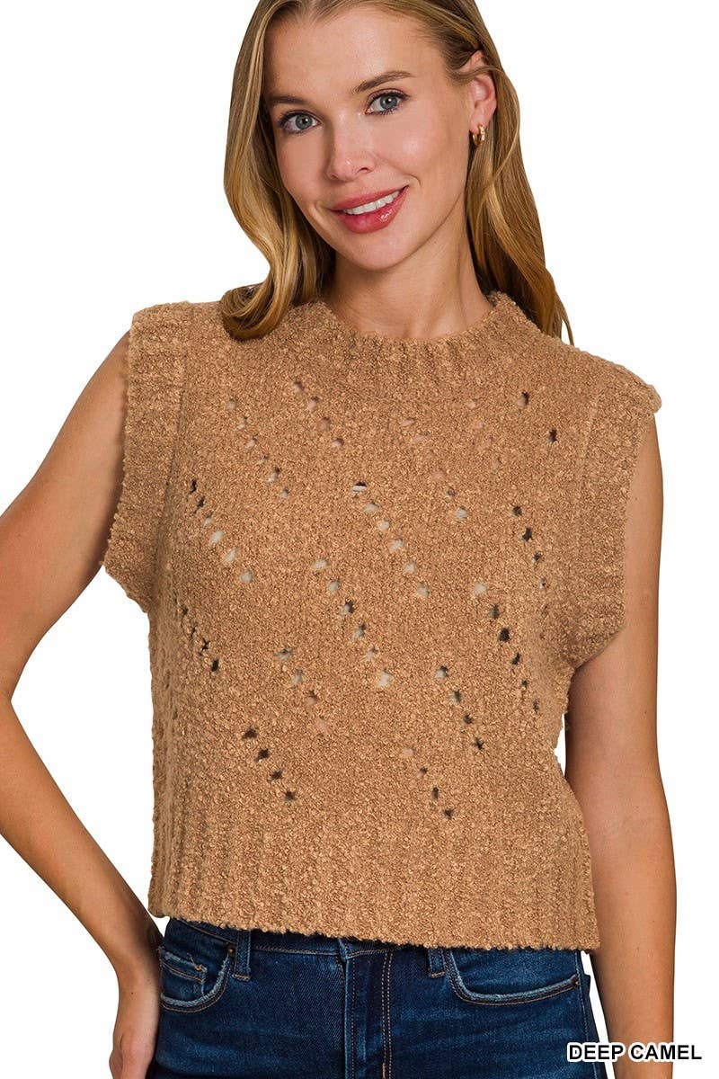 Vanilla Monkey - Wholesale Sweater Vest - Women's - Textured Wool Sweater Vest3