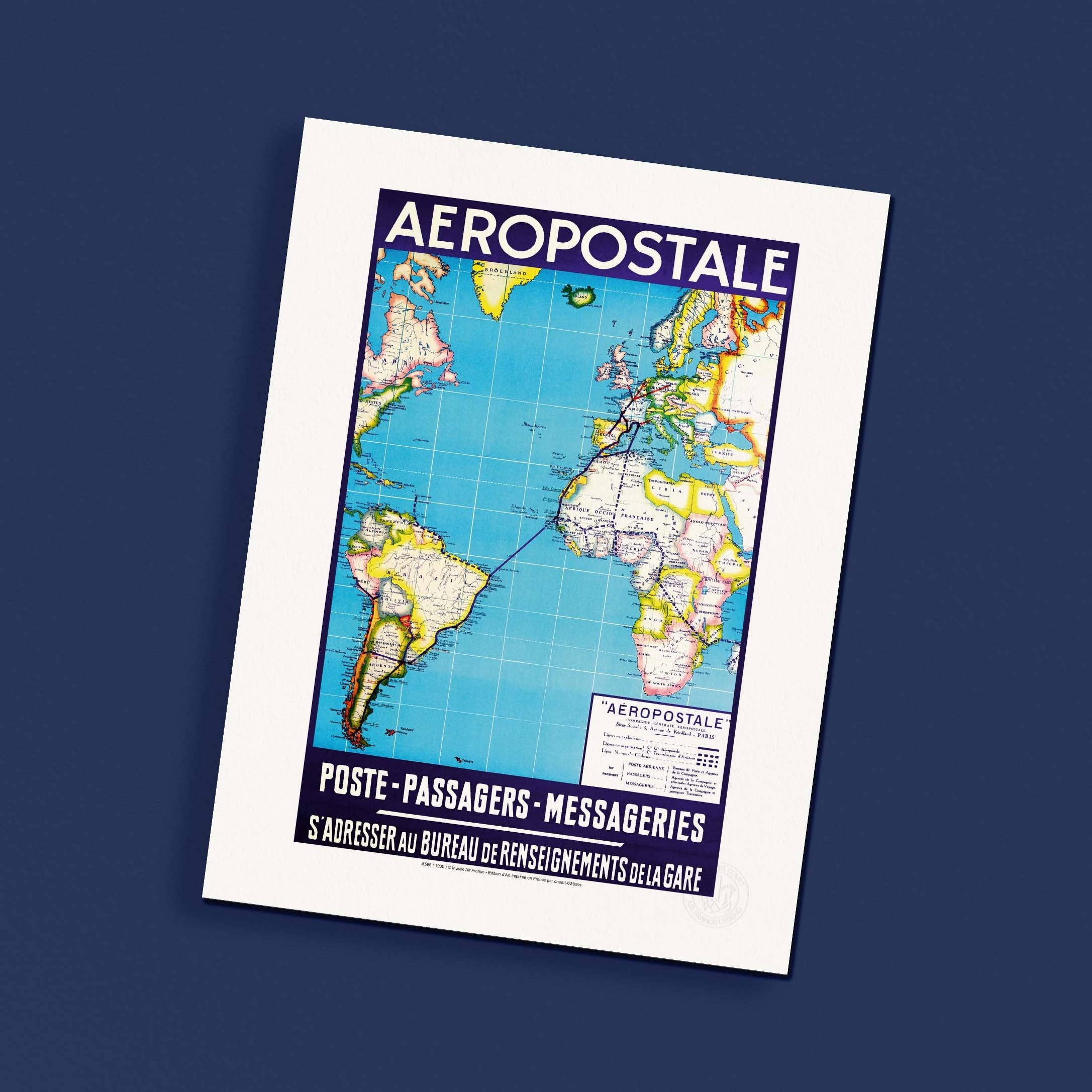 Oneart - Wholesale Poster - Air France Aéropostale Poster / Mail-Passengers - AFL05652