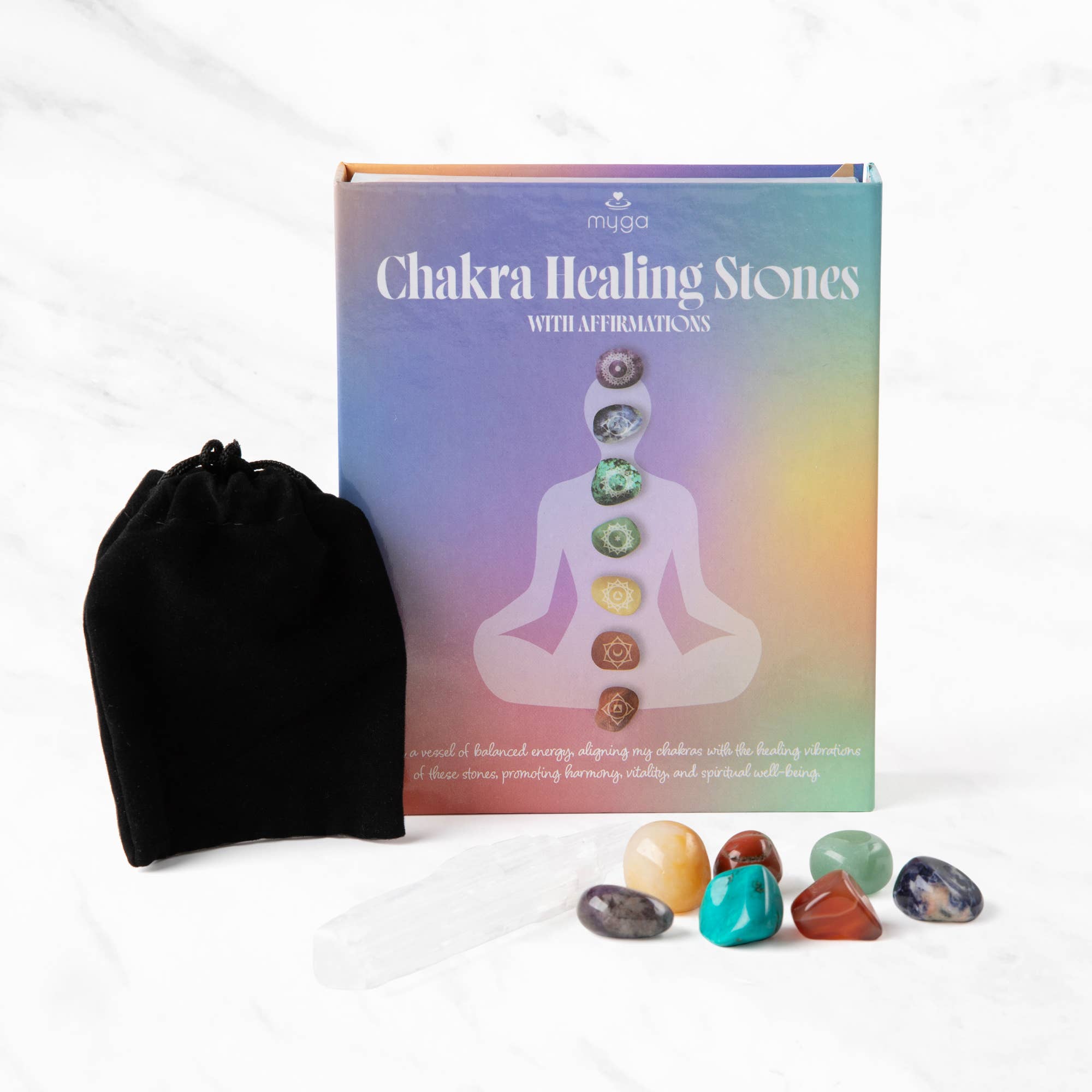 Myga - Vente Pierre et cristal de spiritualité - Coffret cadeau pierres des chakras6