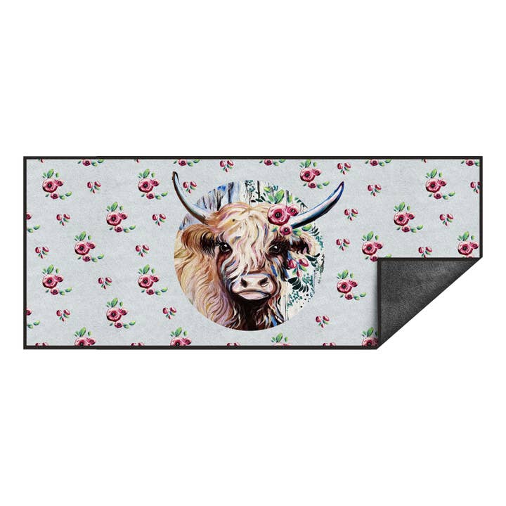 OEELINN - Wholesale Beach towel - Highland Cows Design Personalized Charcoal Beach Towels