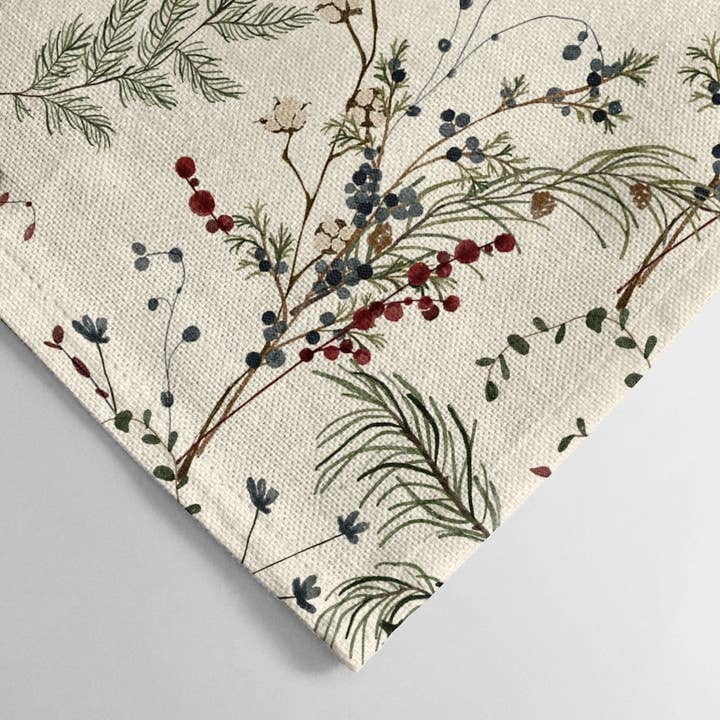 SG HOGAR - Wholesale Dinner & Cloth Napkin - Pack of 2 Christmas Mistletoe Napkins 2-1002