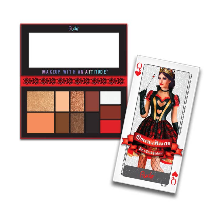 Rude Cosmetics - Wholesale Face Makeup Palette - Face Card Palette - Queen of Hearts