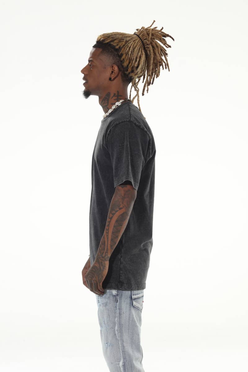 Stylo - Wholesale T-Shirt - Men's - Heavyweight Acid Wash Black Tshirt6