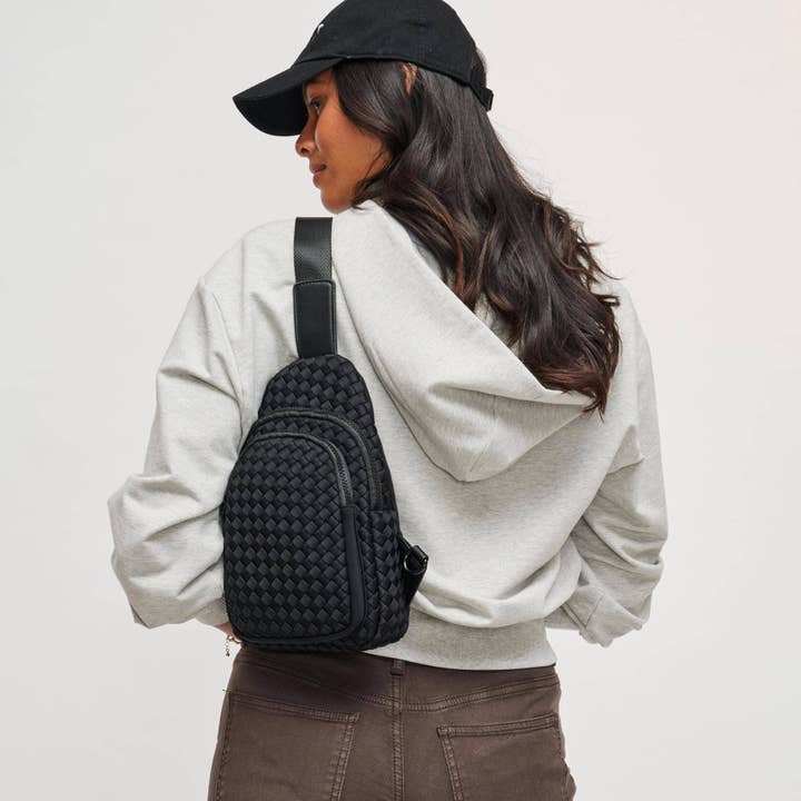Beyond The Horizon Woven Neoprene Sling Sling Backpack for wholesale by Sol and Selene Bags