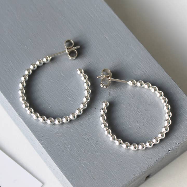 Dotty Hoops Silver - Midi for wholesale by Claire Lowe Jewellery