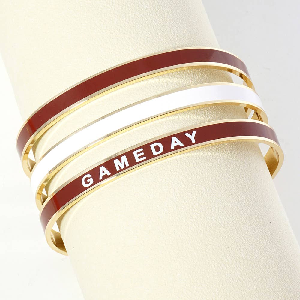 Sensibling Corp. – wholesale Manschettarmband – Guldpläterat GAMEDAY-meddelande emaljarmband13