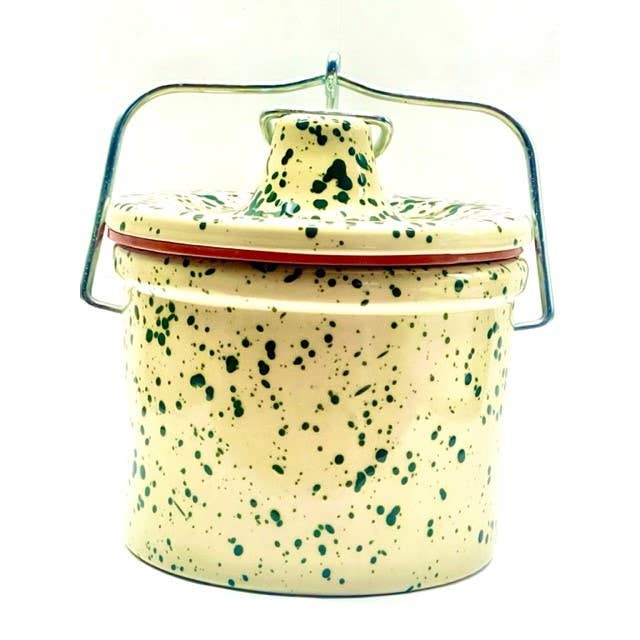 Merchandise Unlimited - Wholesale Food Storage Container - Stoneware Cheese Spread Crock With Bale Latch1